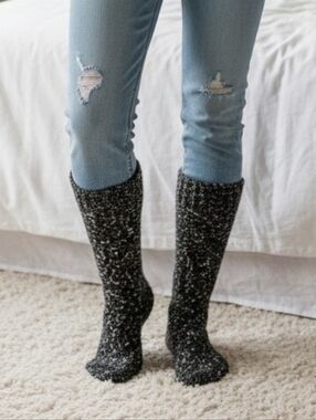 Fuzzy Black Socks
